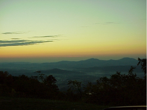 Sunrise from Rockfish Gap on the Blue Ridge Parkway