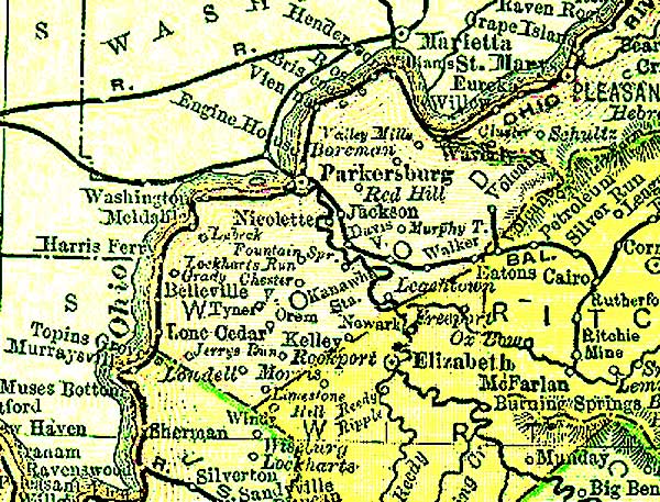 Map of Wood County, WV, 1895